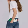 Leinen-T-Shirt mit V-Ausschnitt