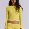 Lemon Velours-Minishorts