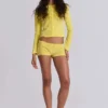 Lemon Velours-Minishorts