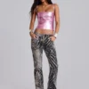 Leona Bootcut-Jeans „Cooper“ im Zebra-Print