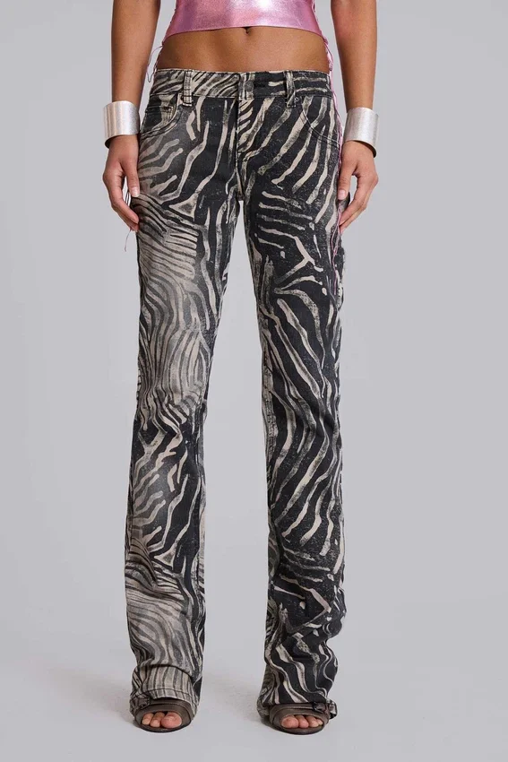 Leona Bootcut-Jeans „Cooper“ im Zebra-Print