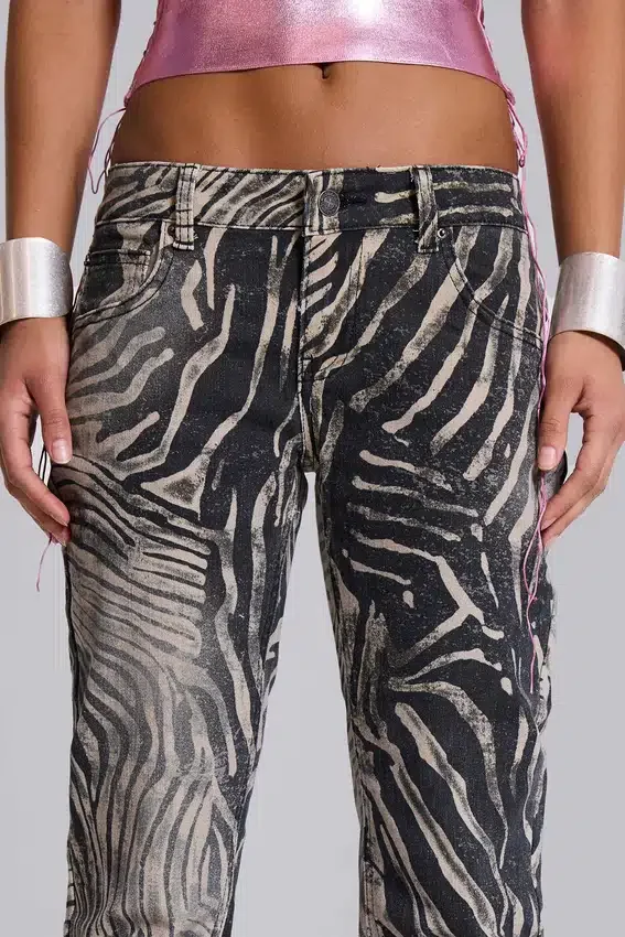 Leona Bootcut-Jeans „Cooper“ im Zebra-Print