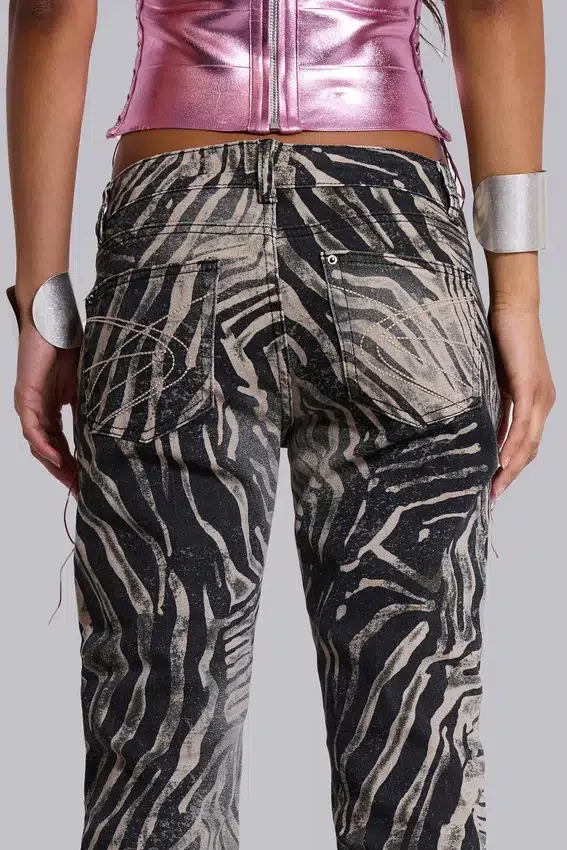 Leona Bootcut-Jeans „Cooper“ im Zebra-Print