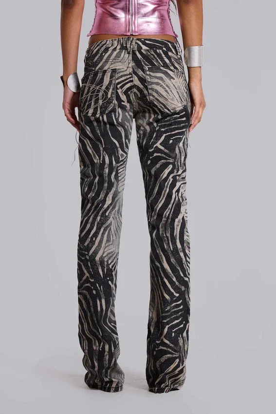 Leona Bootcut-Jeans „Cooper“ im Zebra-Print