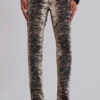 Leona Bootcut-Jeans „Cooper“ mit Tiger-Print