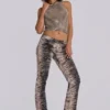 Leona Bootcut-Jeans „Cooper“ mit Tiger-Print