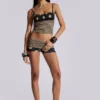 Lola Mini-Shorts mit Polka-Dot-Muster und umgeschlagenem Bund