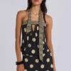 Lola trägerloses Minikleid mit Polka-Dot-Streifen