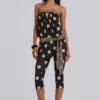 Lola Caprihose mit Umschlag in Polka-Dot-Streifen