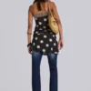 Lola trägerloses Minikleid mit Polka-Dot-Streifen