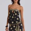 Lola trägerloses Minikleid mit Polka-Dot-Streifen