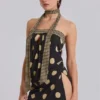 Lola trägerloses Minikleid mit Polka-Dot-Streifen
