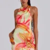 Lucia rückenfreies Minikleid mit Blumenverzierung