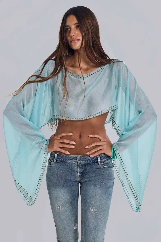Lunet Cape-Top mit Nieten