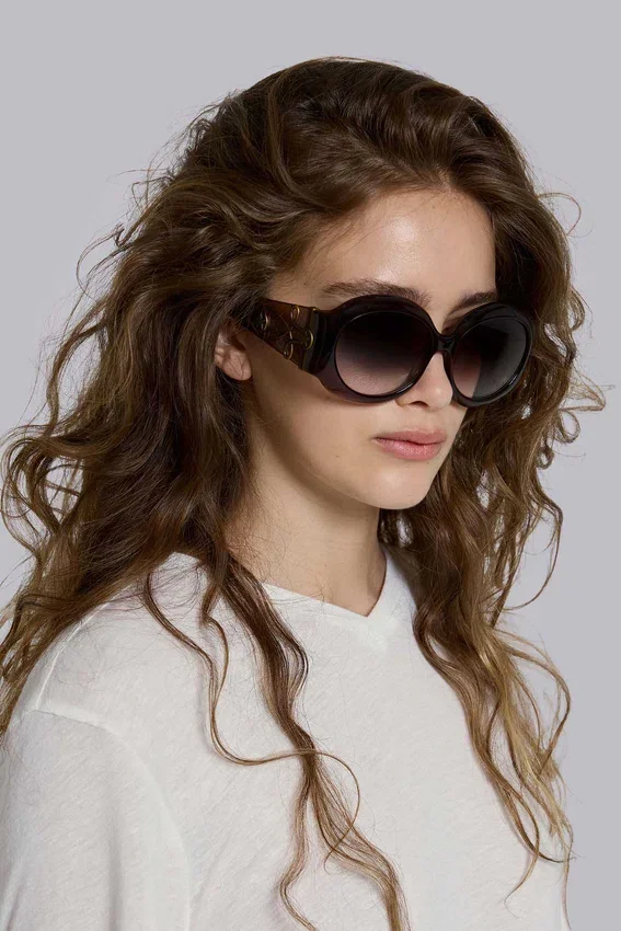 Majorette Oversized-Sonnenbrille in rundem Design in Braun
