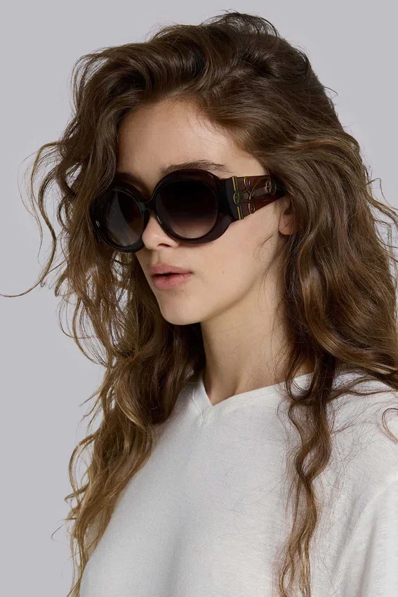 Majorette Oversized-Sonnenbrille in rundem Design in Braun