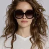 Majorette Oversized-Sonnenbrille in rundem Design in Braun