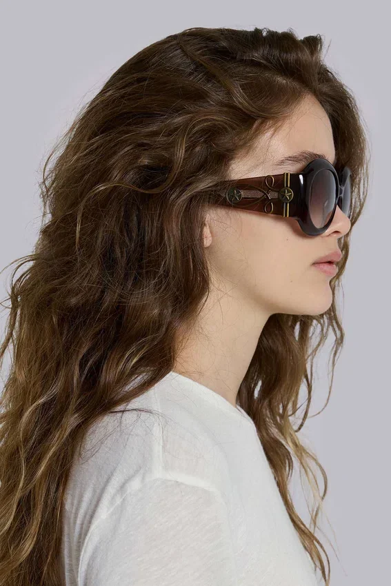 Majorette Oversized-Sonnenbrille in rundem Design in Braun