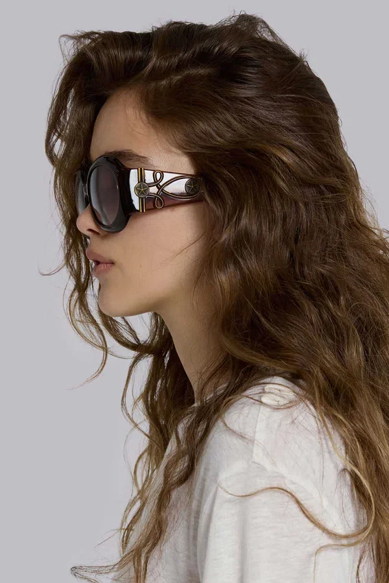 Majorette Oversized-Sonnenbrille in rundem Design in Braun