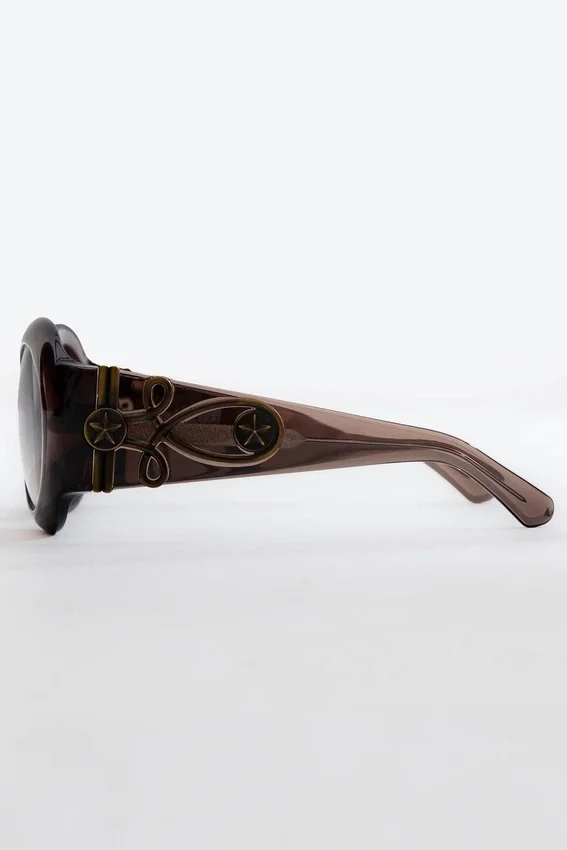 Majorette Oversized-Sonnenbrille in rundem Design in Braun