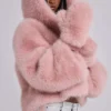 Mara Oversize-Kunstpelzmantel in Rosa