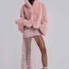 Mara Oversize-Kunstpelzmantel in Rosa
