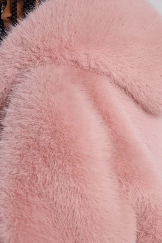 Mara Oversize-Kunstpelzmantel in Rosa