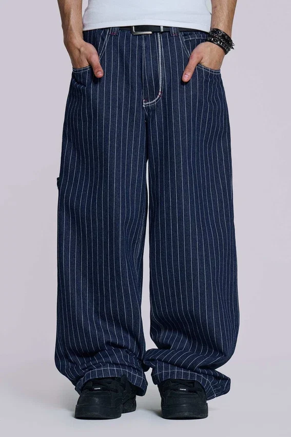 Marineblaue Ollie Pinstripe XL Colossus Jeans