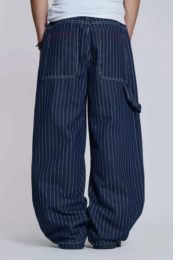 Marineblaue Ollie Pinstripe XL Colossus Jeans