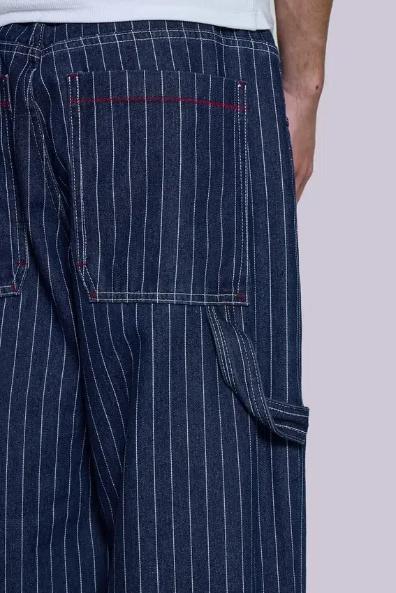 Marineblaue Ollie Pinstripe XL Colossus Jeans