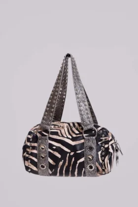 Marza PU-Leder-Tasche mit Nieten in Zebra-Optik