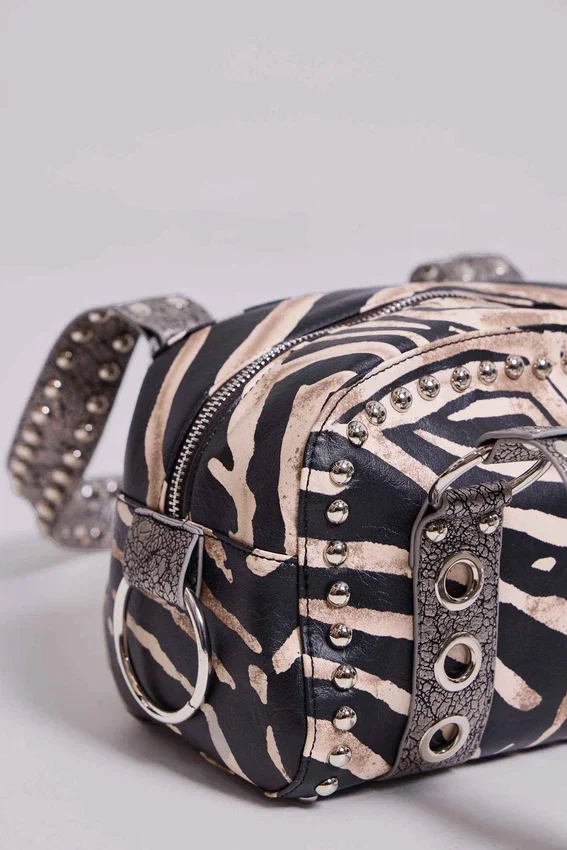 Marza PU-Leder-Tasche mit Nieten in Zebra-Optik