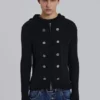 Military-Strickpullover mit Kapuze