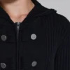 Military-Strickpullover mit Kapuze