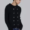 Military-Strickpullover mit Kapuze