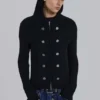 Military-Strickpullover mit Kapuze