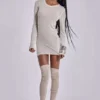 Minikleid in der Farbe „Oatmeal Mist“