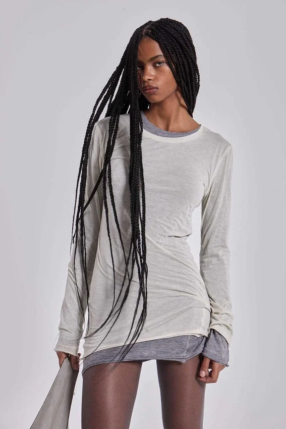 Minikleid in der Farbe „Oatmeal Mist“