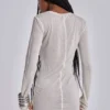 Minikleid in der Farbe „Oatmeal Mist“