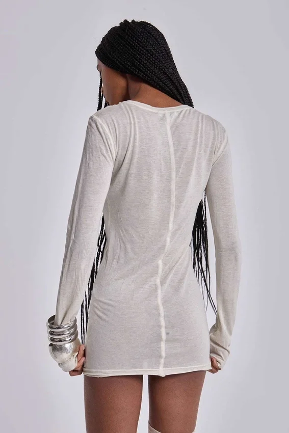 Minikleid in der Farbe „Oatmeal Mist“
