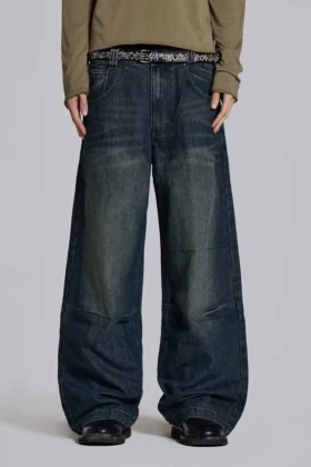Mittelblaue Slub-Colossus-Jeans