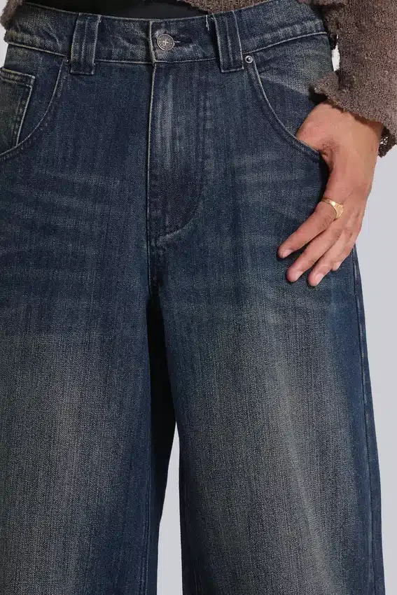 Mittelblaue Slub-Colossus-Jeans