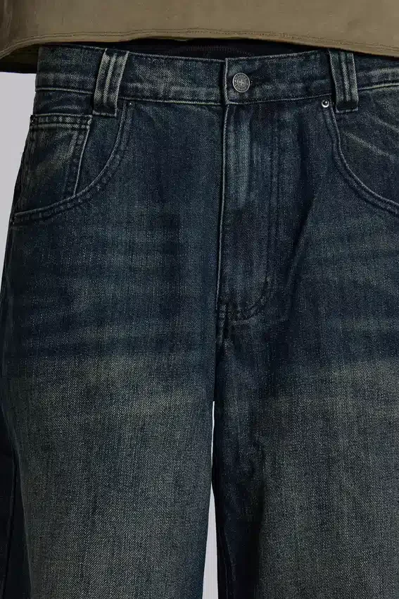 Mittelblaue Slub-Colossus-Jeans