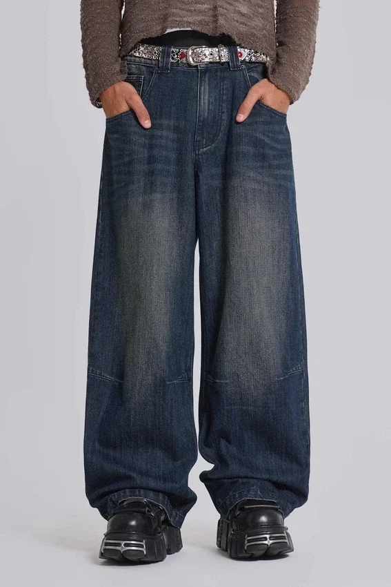 Mittelblaue Slub-Colossus-Jeans