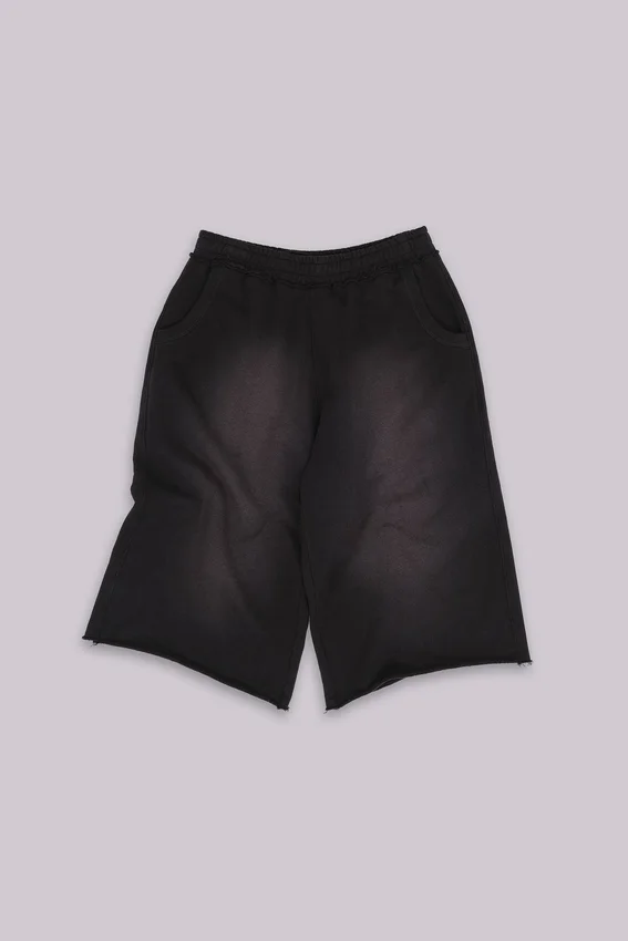 Monster 3/4-Shorts, gewaschen, schwarz
