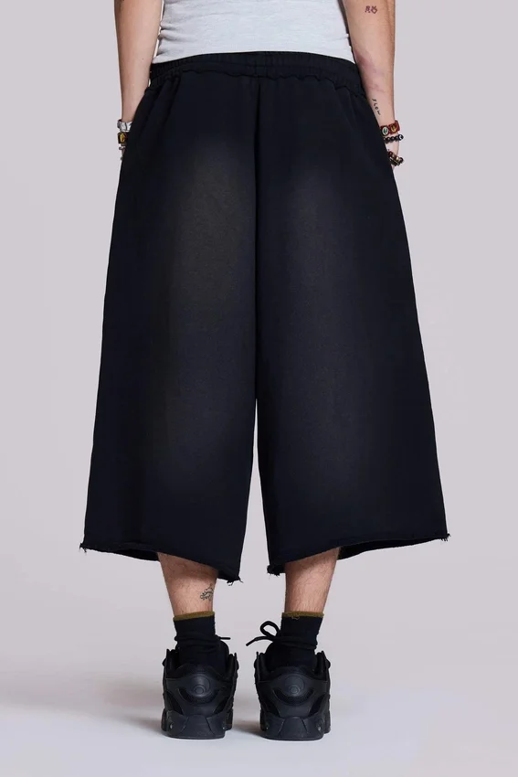 Monster 3/4-Shorts, gewaschen, schwarz