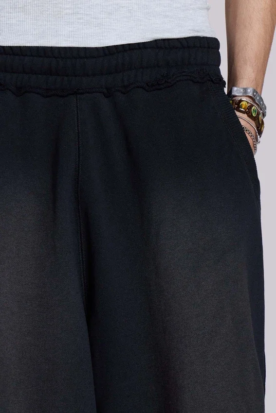 Monster 3/4-Shorts, gewaschen, schwarz