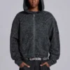 Monster Hoodie in Anthrazit mit Leopardenmuster