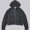 Monster Hoodie in Anthrazit mit Leopardenmuster