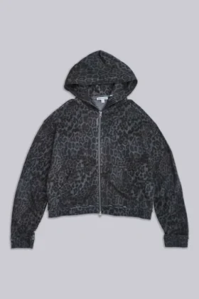 Monster Hoodie in Anthrazit mit Leopardenmuster
